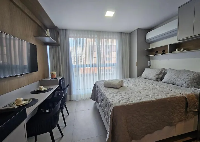 Studio Com Piscina No Rooftop A 50M Da Praia